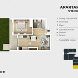 Metrou Berceni, apartament tip studio, curte proprie 24 mp